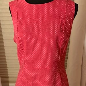 NWOT. Calvin Klein dress hot pink with white polkadots size 12